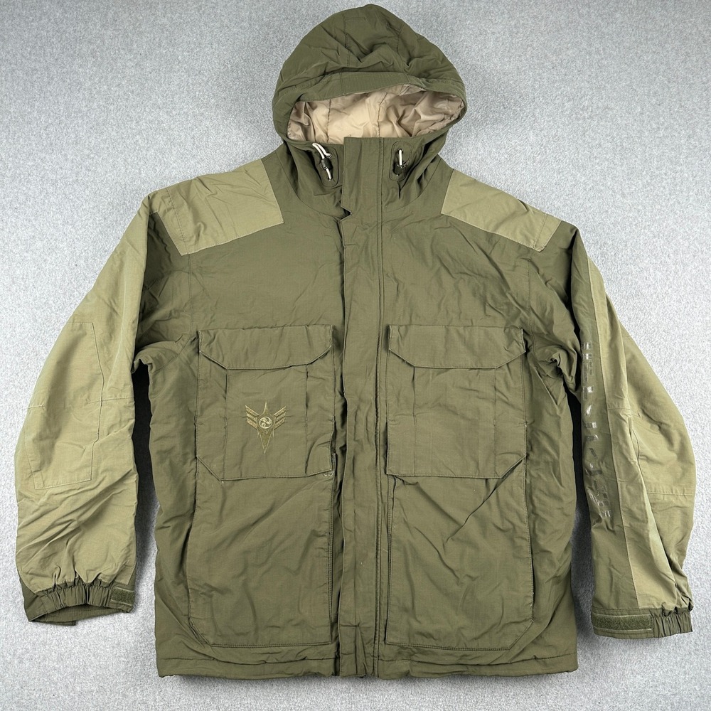 Burton Ronin Jacket Mens XL Green Snowboard Hooded Military Style Ripstop Cargo